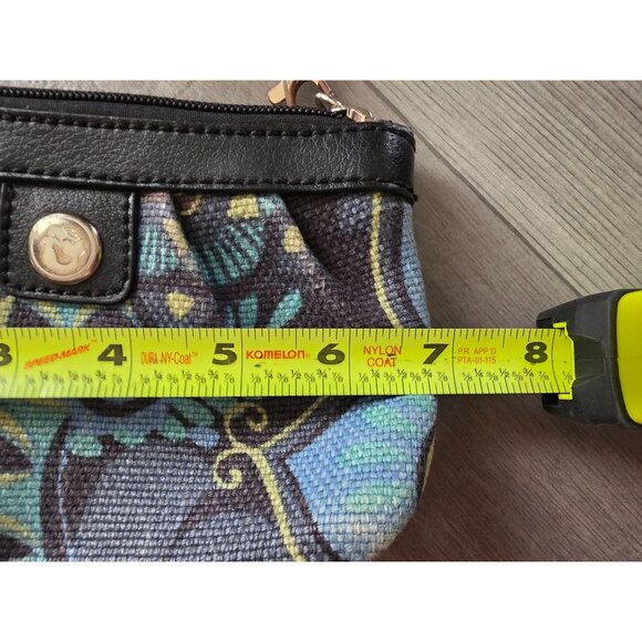 Spartina Natural Linen & Leather Wristlet With Patterned Design - Picture 8 of 8